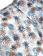 Pánska kvetinová biela košeľa FashionStreet DX2646 Pánska kvetinová biela košeľa FashionStreet DX2646