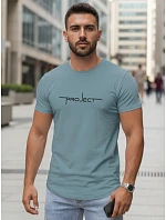 Pánske bavlnené tričko s nápisom Project London v petrolovej farbe od FashionStreet NX5127R