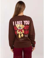 Mikina D10608BC02568J tmavohnedá