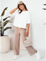 Dámske nohavice so širokými nohavicami RITES beige FashionStreet UY2007 Dámske nohavice so širokými nohavicami RITES beige FashionStreet UY2007
