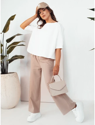 Dámske nohavice so širokými nohavicami RITES beige FashionStreet UY2007 Dámske nohavice so širokými nohavicami RITES beige FashionStreet UY2007