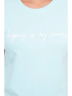 Nakupovanie je moja kardio mätová blúzka Nakupovanie je moja kardio mätová blúzka