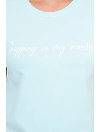 Nakupovanie je moja kardio mätová blúzka Nakupovanie je moja kardio mätová blúzka