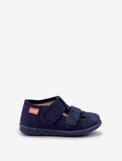 Kapcie Milami Dziecięce Na Rzepy Granatowe Reathiana