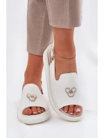 Skórzane Sandały Damskie Z Ozdobą Vinceza 66757 Białe