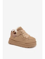 Detské tenisky vyhrievaný plyšový kožuch Beige Mireen Detské tenisky vyhrievaný plyšový kožuch Beige Mireen