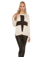 Trendy KouCla Oversize jumper with cross