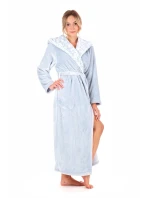 Dámsky župan Flora s kapucňou 3956 jednofarebný ľadovo modrý - Vestis