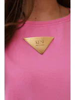 Bavlnená blúzka s volánikmi na ramenách svetlo ružová