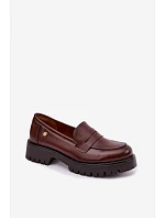 Kožené dámské mokasyny Vinceza 18125 hnědé