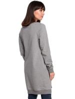 B101 Nadrozmerná tunika s rozdelenými bokmi - vojensky zelená B101 Nadrozmerná tunika s rozdelenými bokmi - vojensky zelená