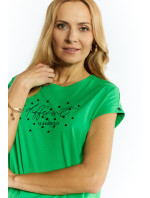 Monnari Blúzky Dámske bavlnené tričko Zelená