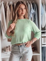 Dámsky oversize sveter SOFTICAN svetlozelený FashionStreet MY2433 Dámsky oversize sveter SOFTICAN svetlozelený FashionStreet MY2433