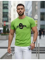 Pánske tričko SUPERIOR s potlačou limetkovo zelená FashionStreet NX5015R