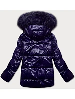 Dámska maľovaná prešívaná bunda Dark Blue (7697)