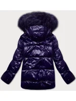 Dámska maľovaná prešívaná bunda Dark Blue (7697) Dámska maľovaná prešívaná bunda Dark Blue (7697)