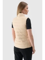 Bezrękawnik Damski Puchowy Ze Stójką 4F 4FWAW24TVJAF139-83S Beżowy