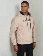 Pánska béžová mikina s potlačou FashionStreet BX5677