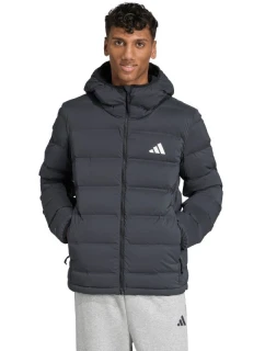 Pánska páperová bunda adidas Helionic Climawarm Stretch Hooded Jacket Black JN2114 pánske oblečenie