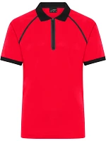 Daiber JN 1308 Pánske polo tričko s piké vzorom a zipsom 02.1308 svetločervená/čierna Daiber JN 1308 Pánske polo tričko s piké vzorom a zipsom 02.1308 svetločervená/čierna