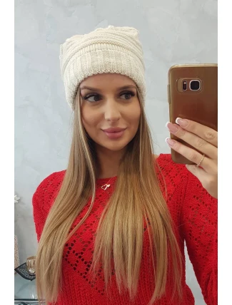 Dámska čiapka Łucja K337 ecru Dámska čiapka Łucja K337 ecru