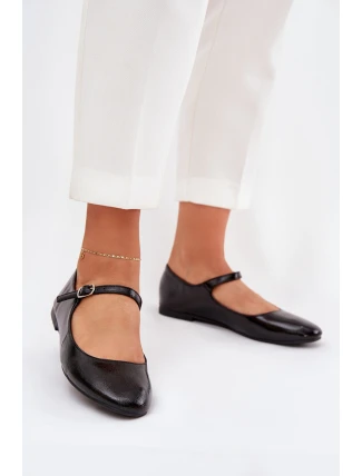 Lakierowane Baleriny Z Paskiem Czarne Arrivara