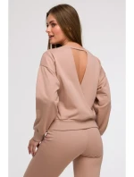 B293 Mikina s otvoreným chrbtom - mocca