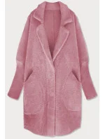 Dlhý vlnený prehoz cez oblečenie typu "alpaka" v lososovej farbe (7108)