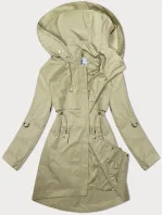 Jednoduchý kabát s odnímateľnou kapucňou Glakate beige (LU98028#) Jednoduchý kabát s odnímateľnou kapucňou Glakate beige (LU98028#)