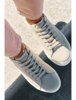 Materiałowe Trampki Damskie Na Platformie Big Star RR274465 Beżowe