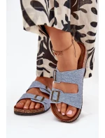 Damskie Klapki Na Korkowej Platformie Z Klamrami Jasny Jeans Vesina Damskie Klapki Na Korkowej Platformie Z Klamrami Jasny Jeans Vesina