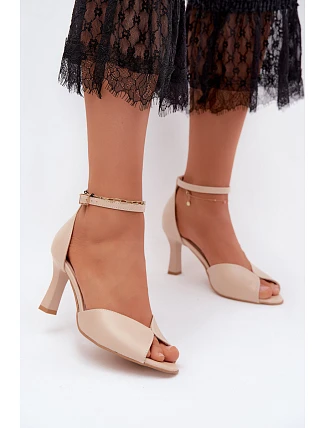 Dámske sandále na tenkom podpätku Zazoo 1120 beige