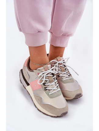 Dámske semišové tenisky Big Star HI-POLY SYSTEM - sivo-ružové