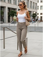 Dámske džínsové nohavice mom fit s opaskom sivo-béžové FashionStreet UY2982
