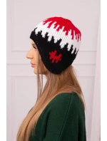 Dámska čiapka Nikol K405 červená+biela+čierna