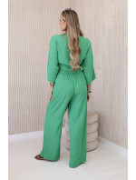 Viskózová súprava, spodná blúzka + nohavice zelená