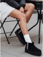 Dámske semišové snežnice čierne FashionStreet ZY1297