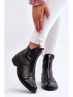 Kožené čižmy so zipsom Nicole 2785/037 Black