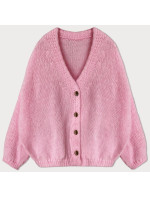 Ľahký ružový sveter nadrozmernej veľkosti (59100)