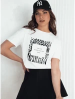 Dámske tričko s potlačou TEBOHON biele FashionStreet RY2499