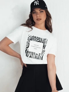 Dámske tričko s potlačou TEBOHON biele FashionStreet RY2499