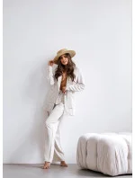 Béžový dámsky oblek s plátnom (VE48)