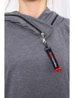 Oversize tunika s kapucňou na zips v grafitovej farbe
