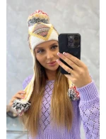 Dámska klapka na uši Eunika K322 biela + žltá Dámska klapka na uši Eunika K322 biela + žltá