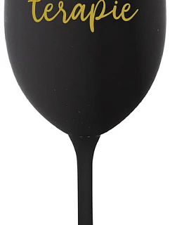 LIQUID THERAPY - čierny pohár na víno 350 ml