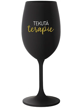 LIQUID THERAPY - čierny pohár na víno 350 ml