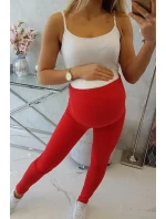 Dámske bavlnené tehotenské nohavice 19975 Červená - Kesi