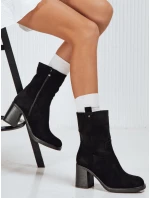Dámske semišové čižmy na podpätku čierne FashionStreet ZY1222