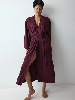 Dámsky župan Amourette Jacquard Long Robe  Claret bordó – TRIUMPH