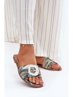 Płaskie Klapki Damskie Z Ozdobną Klamrą Multikolor Clariola